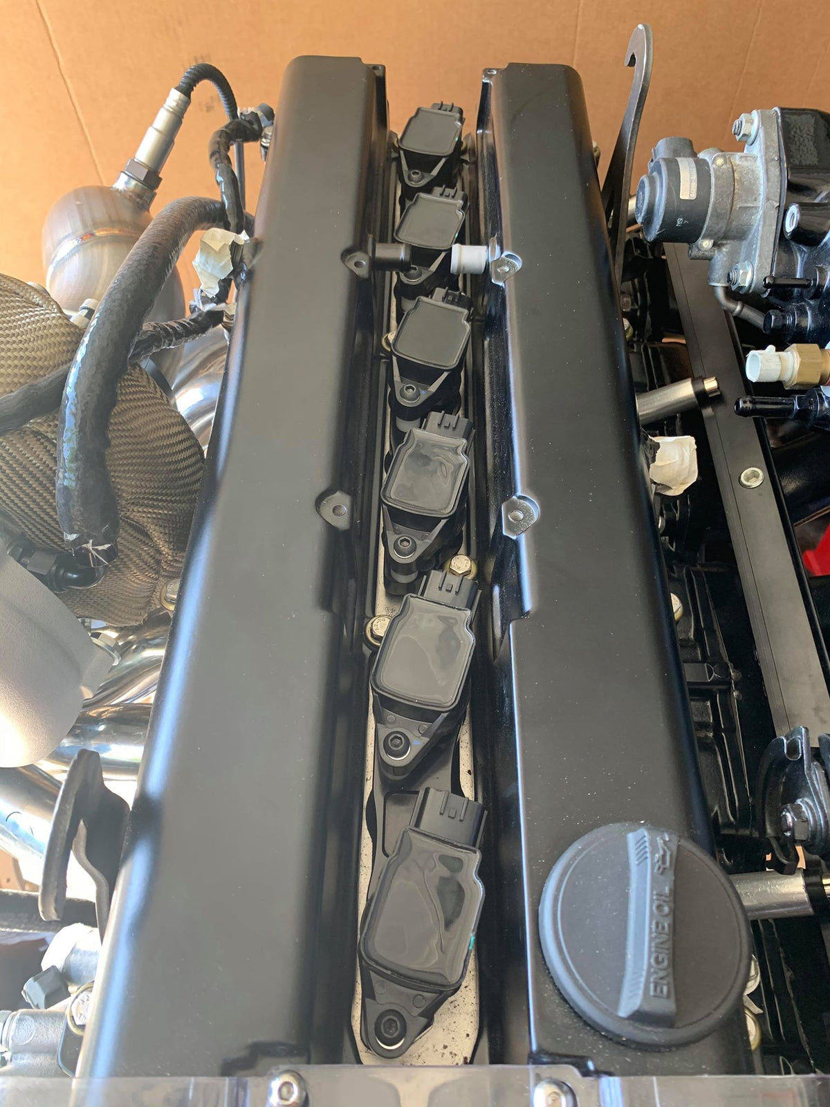 2JZ 1JZ Nissan R35 Coil Brackets BLACK | ASE
