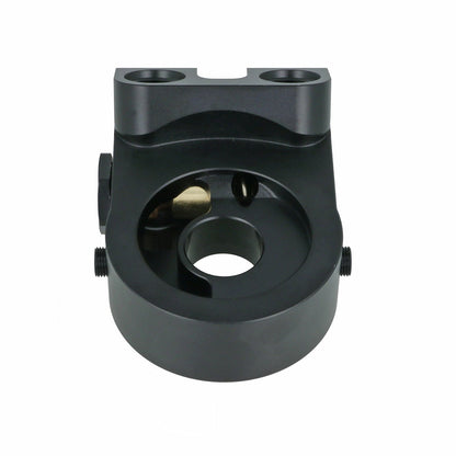 BOOST Products Billet Oil Filter Sandwich Plate Adapter  w/ Thermostat, black anodized