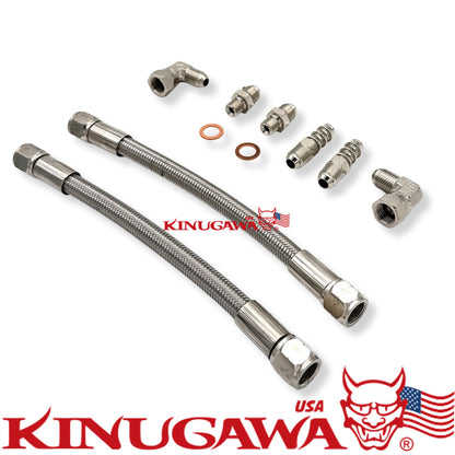 6AN Turbo Water Coolant Line Kit M12x1.25mm TD02 TD03 TD04 1/2" Hose Banjo Type