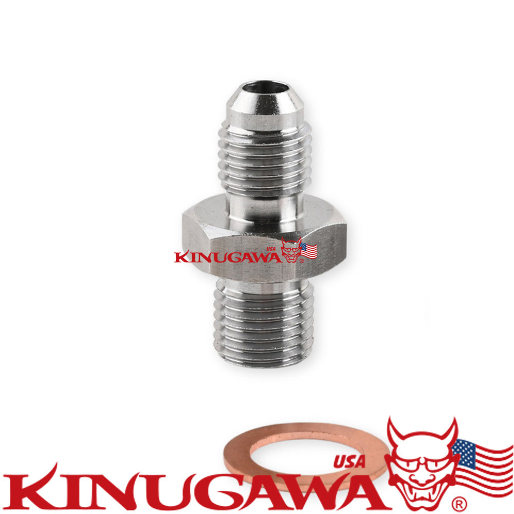 SUS304 Adapter Fitting M12x1.25 to 4AN Oil Feed Supply for TOYOTA 3SGTE Rev 3