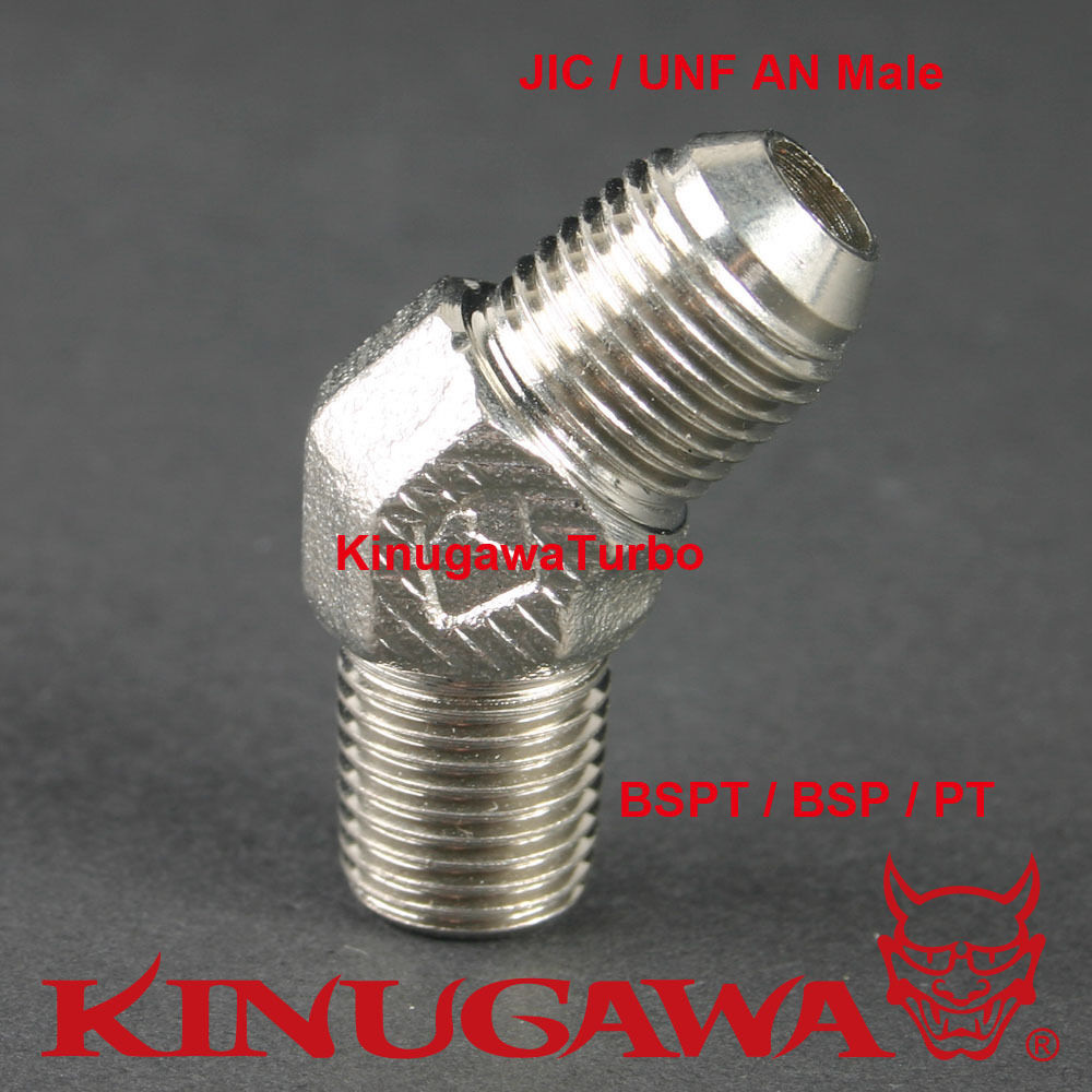 Forged Steel Adapter Fitting 45 Deg Elbow 1/4 BSPT BSP PT - 8AN C14-6