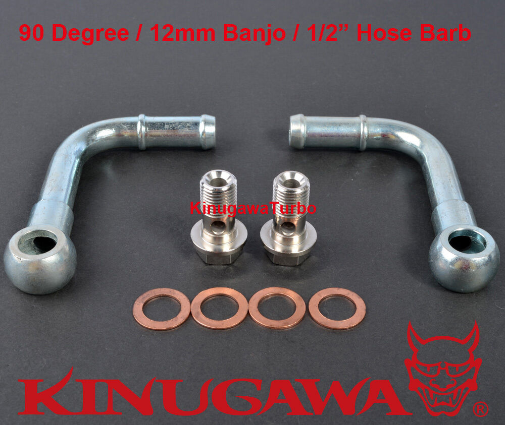 Turbo Water Banjo Pipe M12x1.25 TD04 RHF5 RHF5H 90 deg / Fit 1/2" Plug Hose