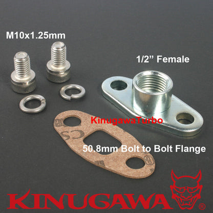 Turbo Oil Return Drain Flange kit Mitsubishi TE06H TD07S T67-25G 1/2" Female