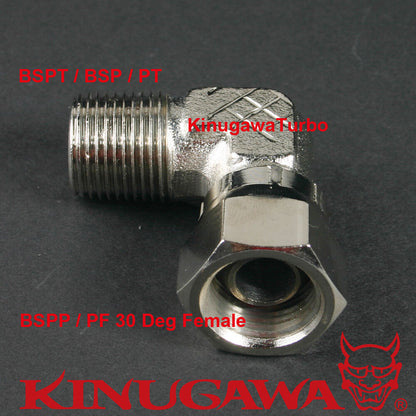 Forged Adapter Fitting Steel 90 Deg 1/2 BSPT BSP to 1/2 BSPP 30 Deg Female C19-2