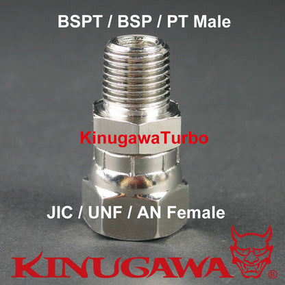 Forged Adapter Fitting Steel Straight 1/4 BSPT BSP PT Male - 6AN Female C25-4