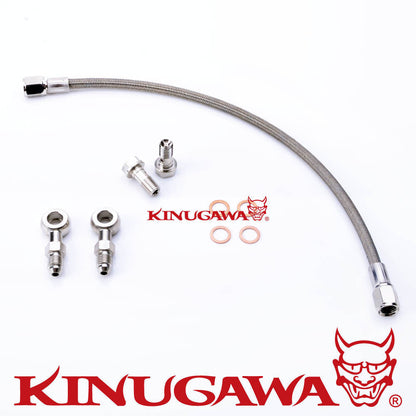 Turbo Oil Feed Line Kit for SUBARU IHI VF22 VF34 Ball Bearing w/ 1mm Restrictor