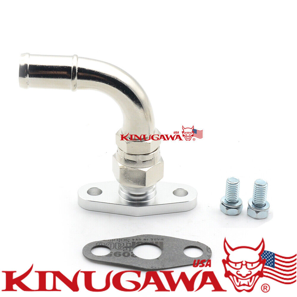 Turbo Oil Return Drain Pipe Kit For Garrett GT32 GT40 GT42 T3 T4 90Deg 16mm 5/8"