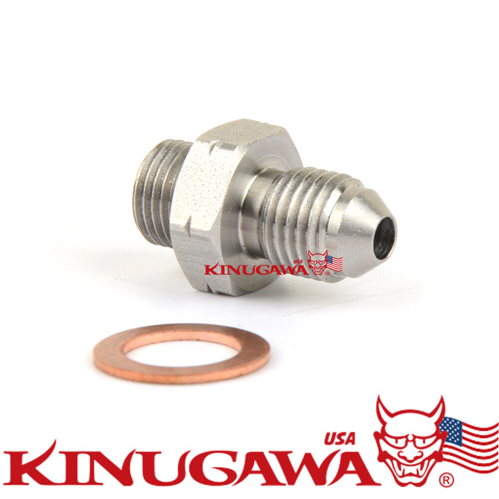 Stainless Turbo Oil Feed Adapter Garrett GT25 GT28 GT30 GT35 Journal Bearing