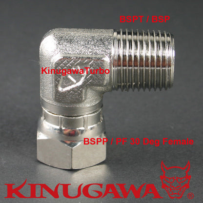 Forged Adapter Fitting Steel 90 Deg 1/2 BSPT BSP to 1/2 BSPP 30 Deg Female C19-2