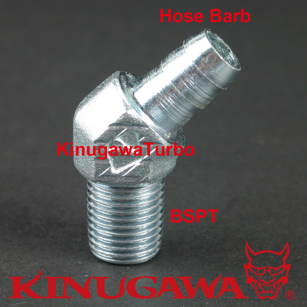 Forged Adapter Fitting Steel 45 Deg Elbow 3/8 BSPT BSP to 5/16" Hose Barb C18-0