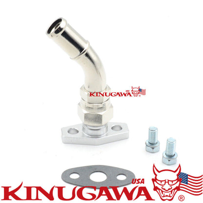 Turbo Oil Return Drain Pipe Kit For Garrett GT25 GT28 GT30 GT35 45Deg 19mm 3/4"