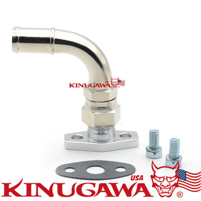 Turbo Oil Return Drain Pipe Kit For Garrett T25 T28 TB25 TB28 90Deg 16mm 5/8"