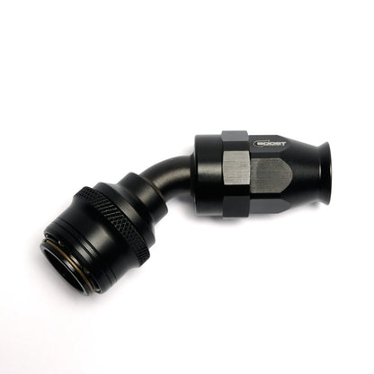 Quick Click Female PTFE Hose End -AN - 45°