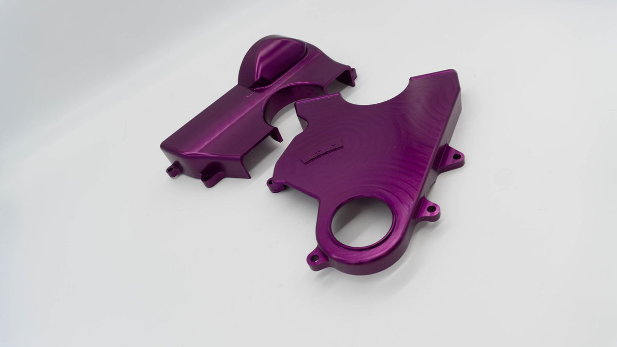 2JZ Non VVTi Billet Timing Belt Covers - Purple | ASE