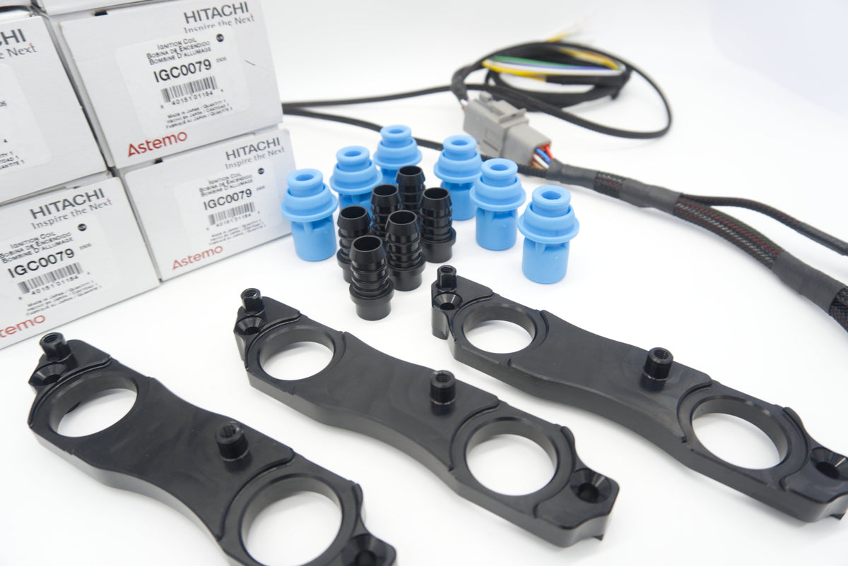 2JZ 1JZ Nissan R35 Coil Brackets BLACK | ASE