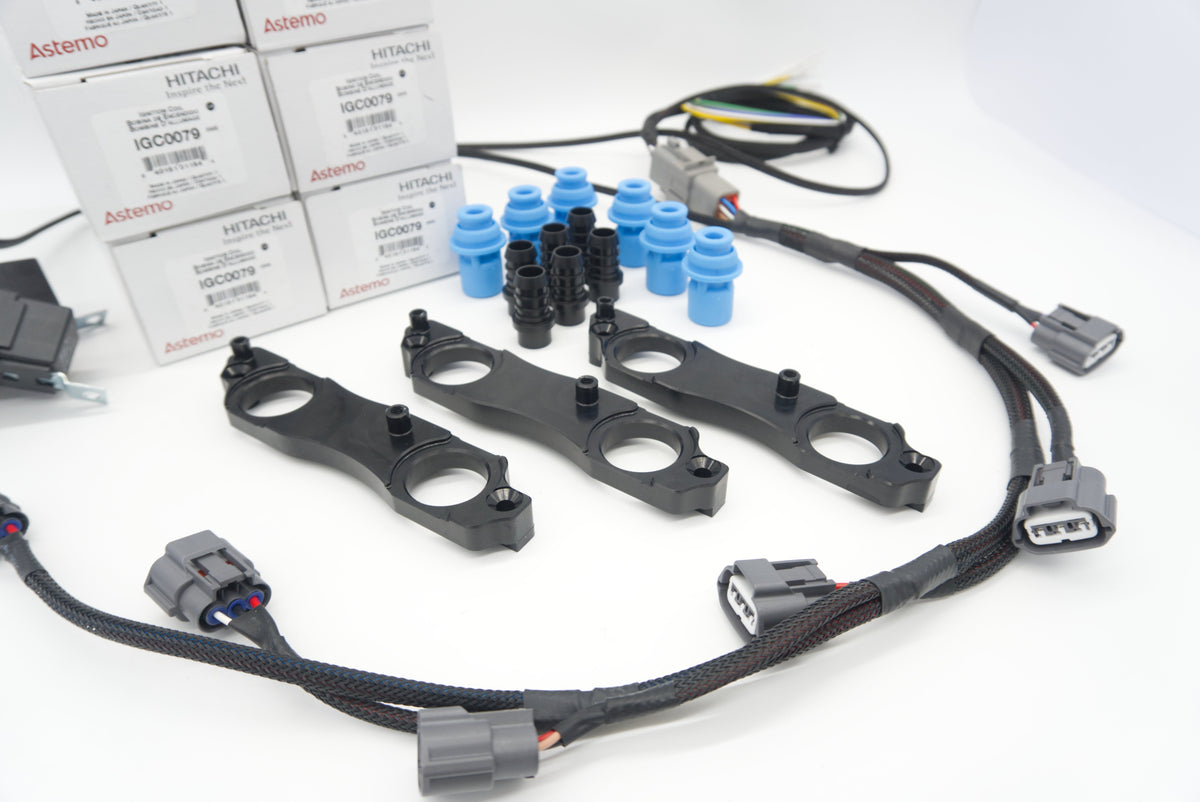 2JZ 1JZ Nissan R35 Coil Brackets BLACK | ASE