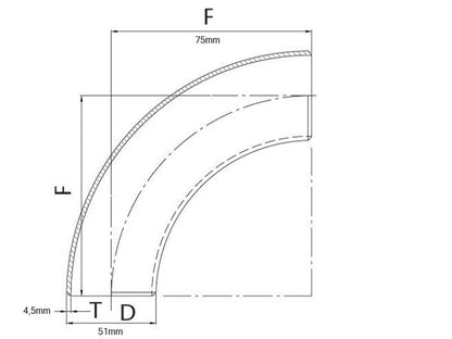 Cast Aluminum Elbow 90° - Small Radius
