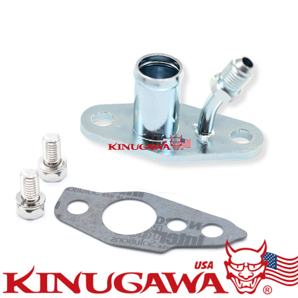 Oil Feed & Return Flange for TOYOTA CT9 CT12 CT20 CT26 4AN Feed w/ 20mm Barb
