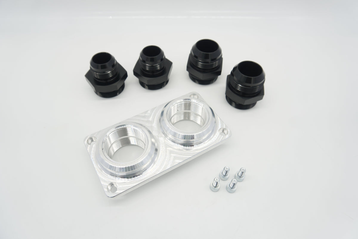Billet Firewall Plate Dual 16AN Pass Through | ASE
